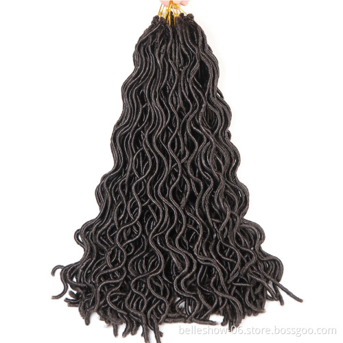 Hot sell 18inch 24 stands wholesale wavy  crochet braids Goddess faux locs braids curly faux locs crochet faux locs